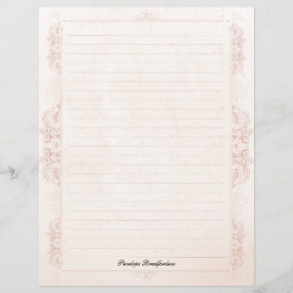 Vintage Victorian Lined Name Stationery Paper