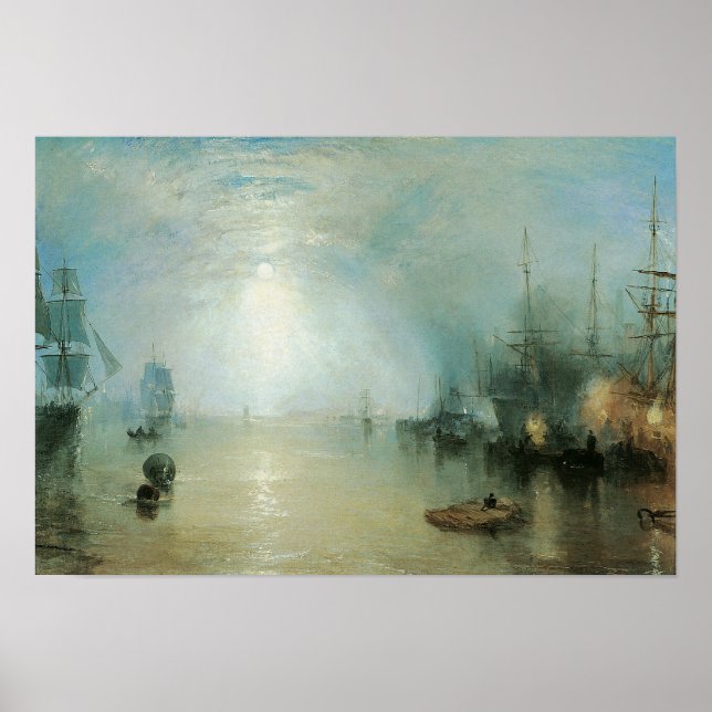 Vintage Victorian Maritime Seascape, Joseph Turner Poster (Front)