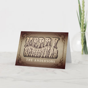 Vintage Victorian Merry Christmas Holiday Card