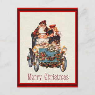 Vintage Victorian Merry Christmas Santa Postcard