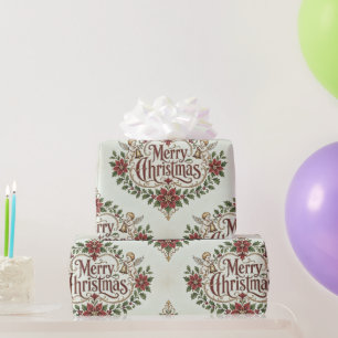 Vintage Victorian Merry Christmas Wrapping Paper