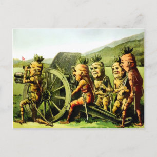 Vintage Victorian Military Carrots Postcard