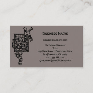 Vintage Victorian Monogram Elegant Letter K Business Card
