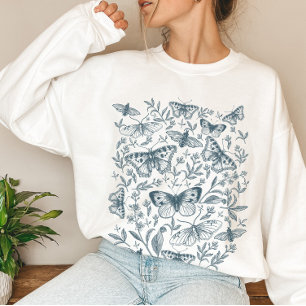 Vintage Victorian Moth Butterfly  Sweatshirt
