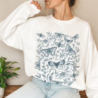 Vintage Victorian Moth Butterfly  Sweatshirt