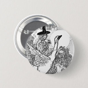 Vintage Victorian Mother Goose by Charles Robinson 6 Cm Round Badge