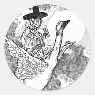 Vintage Victorian Mother Goose by Charles Robinson Classic Round Sticker