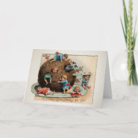 Vintage Victorian Odd Children Christmas Card