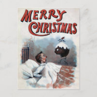 Vintage Victorian Odd Christmas Postcard