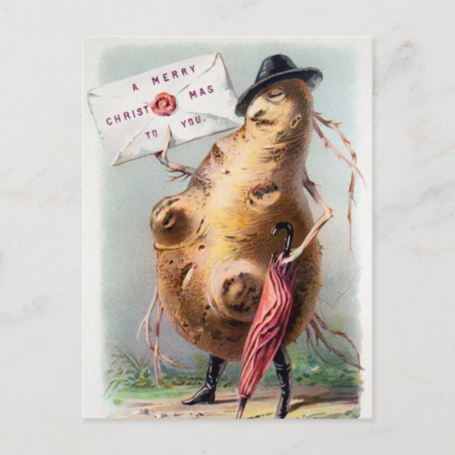 Vintage Victorian Odd Christmas Postcard (Front)