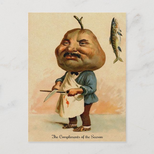 Vintage Victorian Odd Christmas Postcard (Front)