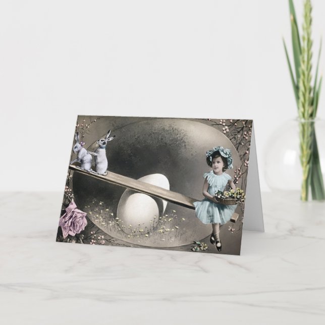 Vintage Victorian Odd Easter Card (Front)