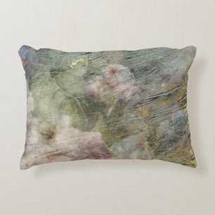 Vintage Victorian Oil Canvas Pink Purple Floral Decorative Cushion