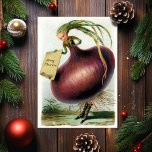 Vintage Victorian Onion Christmas Card<br><div class="desc">Vintage Victorian Christmas card. Custom restored,  high quality vintage image.</div>