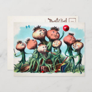 Vintage Victorian Onion Family Postcard