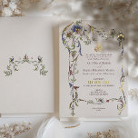 Vintage Victorian Ornament Islamic Wedding<br><div class="desc">This exquisite Islamic wedding invitation marries the intricate beauty of vintage Victorian ornaments with the timeless elegance of Islamic artistry. The front features an elaborate scrollwork of vines and flowers, with touches of gold foil that add a luxurious feel to the natural cream backdrop. The design is tastefully adorned with...</div>