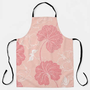 Vintage Victorian pattern with hand drawn leaves. Apron