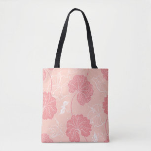 Vintage Victorian pattern with hand drawn leaves. Tote Bag