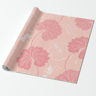 Vintage Victorian pattern with hand drawn leaves. Wrapping Paper