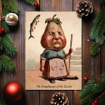 Vintage Victorian Pear Head Christmas Card<br><div class="desc">Vintage pear head lady with a broom Christmas card.  Custom restored,  high quality vintage image. Typical odd Victorian humour.</div>