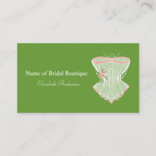 Vintage Victorian Pink Rose Corset Bridal Boutique Business Card
