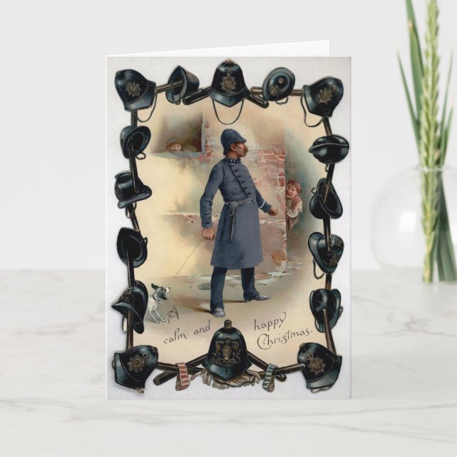 Vintage Victorian Police Christmas Card (Front)