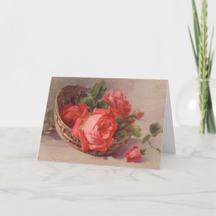 Vintage Victorian Red Roses Everyday Card