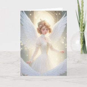 Vintage Victorian Retro Christmas Fairy Holiday Card