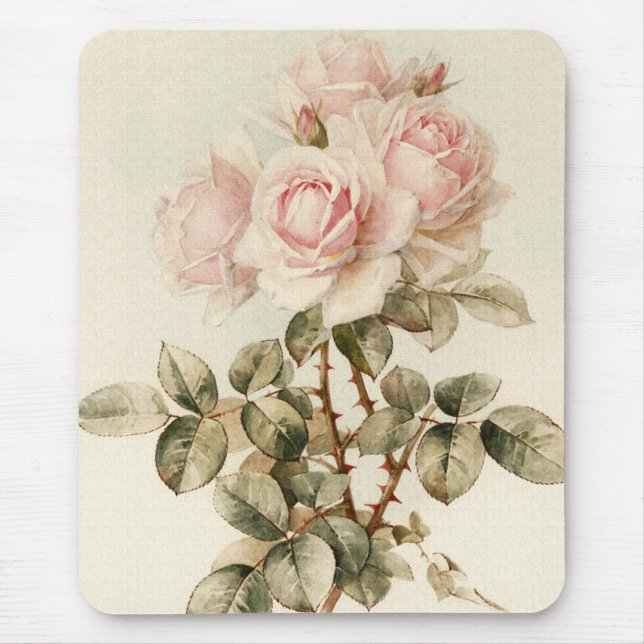 Vintage Victorian Romantic Roses Mouse Mat (Front)