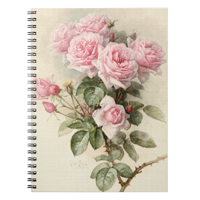 Vintage Victorian Romantic Roses Notebook (Front)