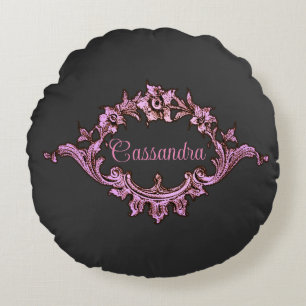 Vintage Victorian Romantic Steampunk Personalised Round Cushion