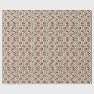 Vintage Victorian Rose & Damask Floral Pattern Art Wrapping Paper