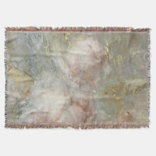 Vintage Victorian Rose Floral With Gold Accents  Throw Blanket