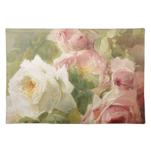 Vintage Victorian Rose Watercolor Placemat