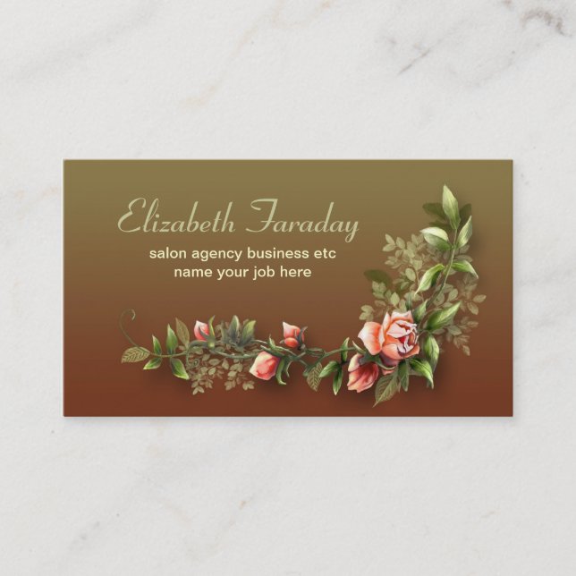 vintage victorian roses business card (Front)