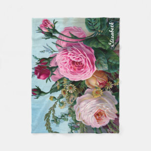 Vintage Victorian Roses Custom Blanket