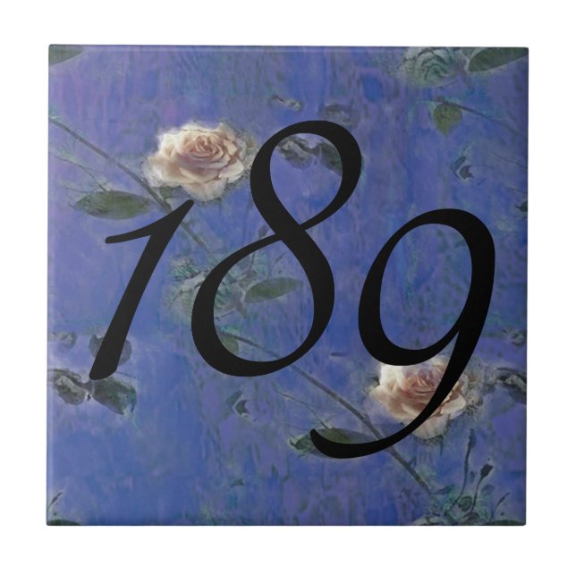 Vintage Victorian Roses House number Tile (Front)