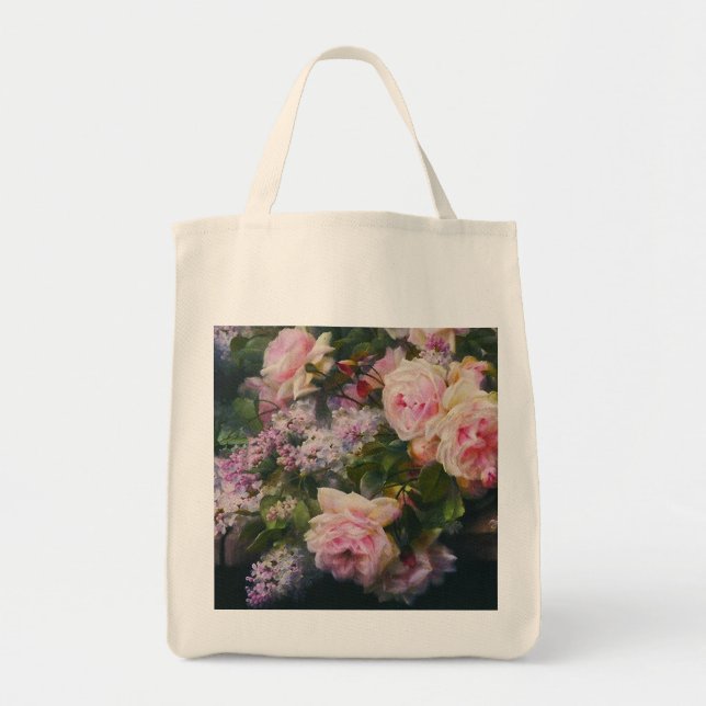 Vintage Victorian Roses Tote Bag (Front)