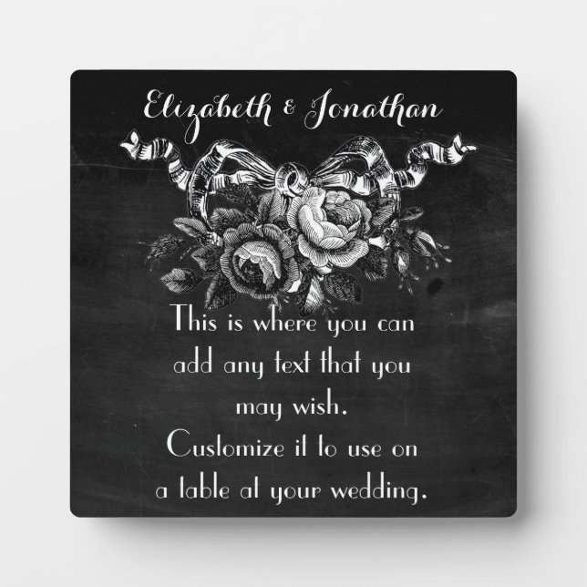 Vintage Victorian Roses Wedding Plaque (Front)