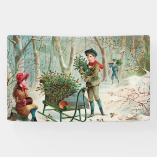 vintage,victorian,rustic,christmas,pattern,girl an banner