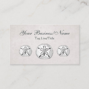 Vintage Victorian Sand Dollars with Aqua Beach Business Card