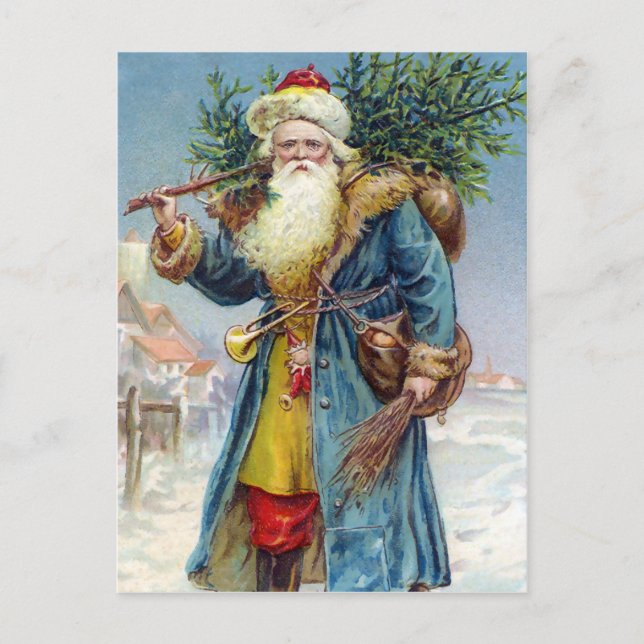 Vintage Victorian Santa Christmas Postcard (Front)