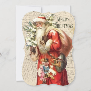 Vintage Victorian Santa Claus Christmas Card