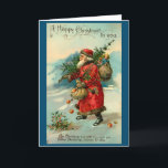 Vintage Victorian Santa Claus Christmas Card<br><div class="desc">Step into a timeless Christmas story, whispered from a bygone era of wonder. This Vintage Victorian Santa Claus card captures the classic, heartwarming spirit of St. Nicholas as he was first envisioned, making it far more than a greeting—it's a precious antique keepsake. Imagine the profound nostalgia and cherished memories it...</div>