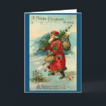 Vintage Victorian Santa Claus Christmas Card<br><div class="desc">Step into a timeless Christmas story, whispered from a bygone era of wonder. This Vintage Victorian Santa Claus card captures the classic, heartwarming spirit of St. Nicholas as he was first envisioned, making it far more than a greeting—it's a precious antique keepsake. Imagine the profound nostalgia and cherished memories it...</div>