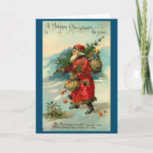 Vintage Victorian Santa Claus Christmas Card
