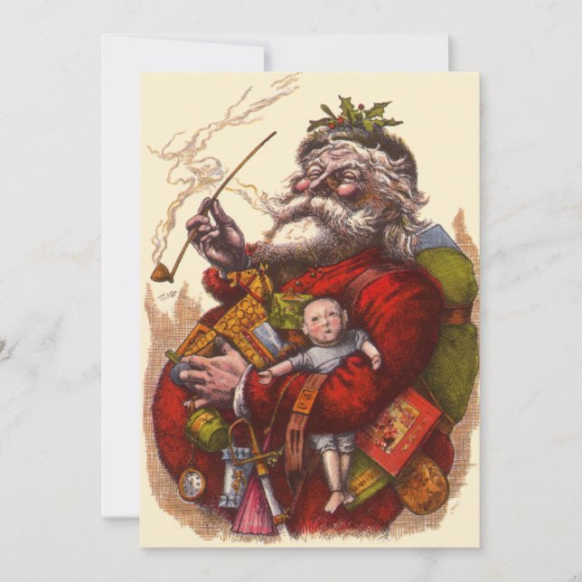Vintage Victorian Santa Claus Christmas Invitatio Invitation (Front)