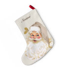 Vintage Victorian Santa Claus Neutral Taupe & Gold