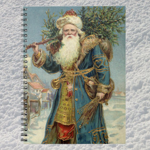 Vintage Victorian Santa Claus with Christmas Tree Notebook