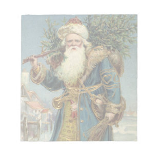 Vintage Victorian Santa Claus with Christmas Tree Notepad